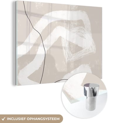 MuchoWow® Glasschilderij 120x90 cm - Schilderij acrylglas - Lijn - Abstract - - Design - Foto op glas - Schilderijen
