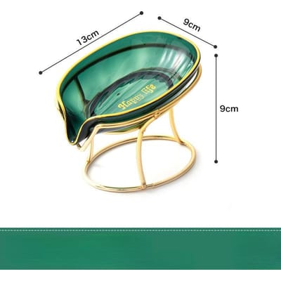 Licht Luxe Zeepbakje Voor Badkamer Bladvorm zelfafwaterend Zeepbakje met Metalen beugel Badkameraccessoires