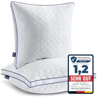 Set van 2 Hoofdkussens 80 x 80 cm - Ademend en Wasbaar, Verstelbaar voor Optimale Slaap