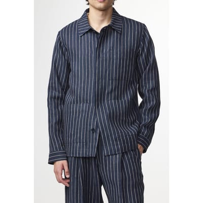 NN.07 Olav 1455 Hybrid/blazer Navy Stripe Size: S | Blazers Outlet | Heren | Blauw