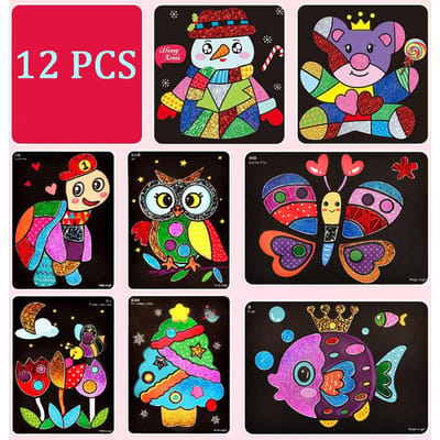 Autocollants d'Art Magiques Arc-en-ciel DIY Set de Dessin Jouets de Dessin Créatifs Jouets Éducatifs d'Apprentissage Précoce pour Enfants Kids Cadeau Fait Main