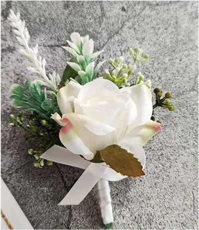 Bruiloft Corsage - Bruidegom Knoopsgat - Feestelijke Accessoires - Realistisch Zijde Ontwerp - 24 inch - Roze