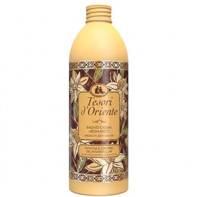 Tesori d'Oriente Badcrème – Vanille & Gember – 500 ml – Aromatisch & Voedend – Luxe Italiaanse Verzorging