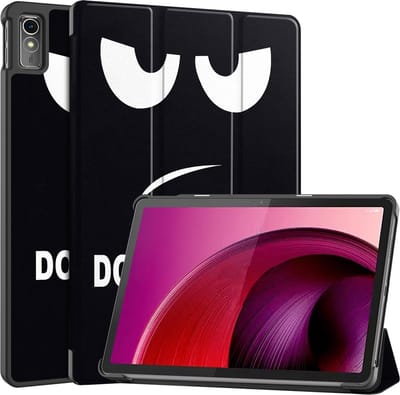Hoesje Geschikt voor Lenovo Tab M10 5G - Dun & Stevig - Trifold Bookcase - Hard Cover - Hardcover Book Case - Tablet Hoes - Don't Touch Me