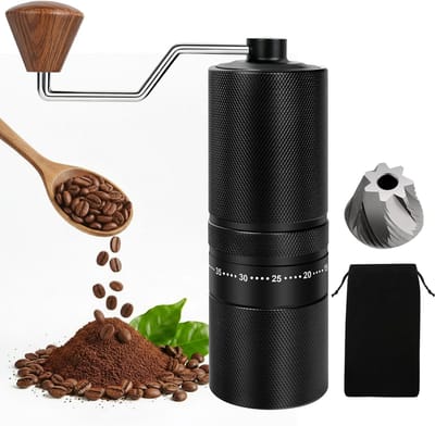 Handmatige Koffiemolen Met 60 Instelbare Maalgraad - Draagbare Koffiemolen Met RVS Conisch Maalwerk En 28g Capaciteit - Volledig Aluminium Handmolen Voor Espresso Pour Over French Press En Reizen