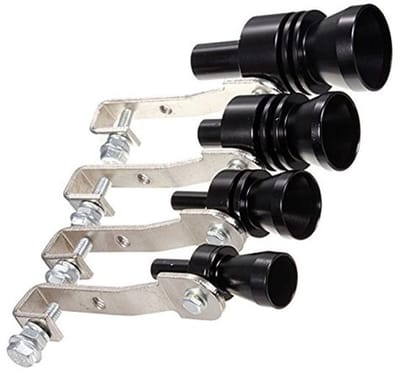 Allecto - fake turbo pipe - Black uitlaatdemper - L formaat - Relief