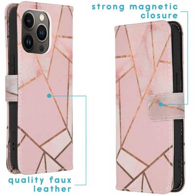 imoshion Hoesje - Geschikt voor Apple iPhone 13 Pro - Design Softcase Bookcase - Pink Graphic