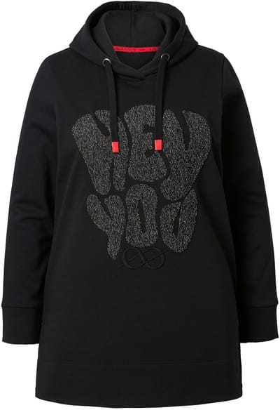 Laurasøn - Dames - Lang sweatshirt lange mouw capuchon OEKO-TEX - Grafiet - Maat 44+