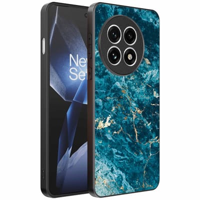 Geschikt voor OnePlus 13R Telefoonhoesje met marmer opdruk - TPU backcover case blue marble design - Blauw - Smartphonica geschikt voor OnePlus 13R