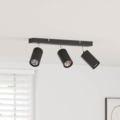 vidaXL Plafondspot met schijnwerpers Zwart 38 x 6 x 16 cm Metaal