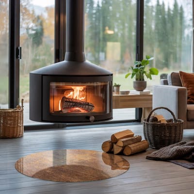 Coloray Vloerplaat Houtkachel - Plaat onder Houtkachel - 80 cm x 80 cm - Kachel Onderplaat - Bruin Vloerplaat Kachel - Onderplaat - Onderplaat Kachel - Houtkachel Vloerplaat - Onderplaat Voor Houtkachel