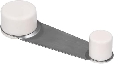 Deurstop met houder - Plakdeurstop - Deuren Dempen - Draaibare kunststof houder - 11 cm lengte - Wit