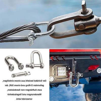 D-vormige sluiting, 12 stuks M4 D-beugel, roestvrijstalen D-ring, bevestigingsbeugels voor klokken, duurzame en stevige montageaccessoires