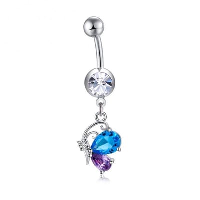 Aramat Jewels | Navelpiercings | Zomerse Vlinder Zirkonia Navelpiercing | | | |8mm | Staal | Volwassenen | Verkleurd niet