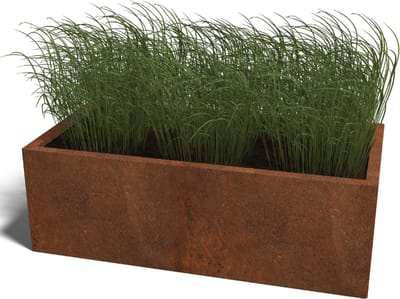 Cortenstaal plantenbak - Rechthoek - 120x60x40cm - Roestkleur - Zonder bodem - MySteel