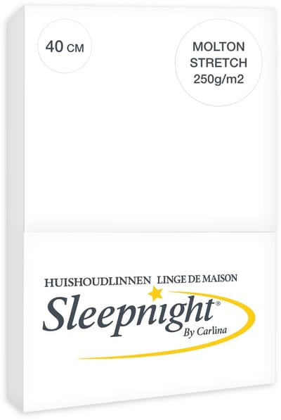Sleepnight Capri Molton Stretch Matrasbeschermer 40 cm - 160 x 200 cm - 140 x 210/220 cm - [Wit]