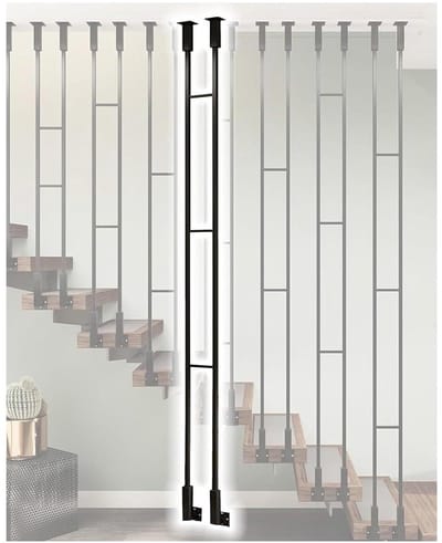 Metalen Trapbalken - Trapspindels Ijzer - Huis Verfraaien - Zijmontage Verstelbaar - 40.6 cm - Zwart