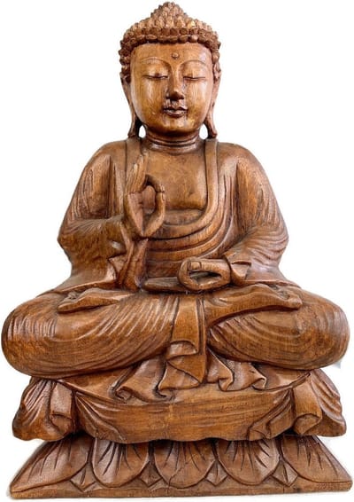 Indian Vitarka Mudra buddha / hand carved nativity figures / wood carving ideas