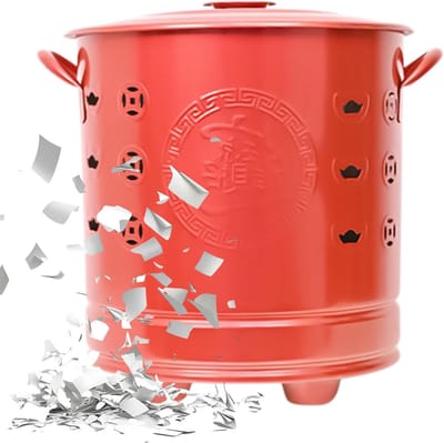 Brandvat Roestvrijstaal - Vuurcontainer Deksel - Buiten Verwarmen - Ventilatie Gaten - 28 cm Diameter - Zilver