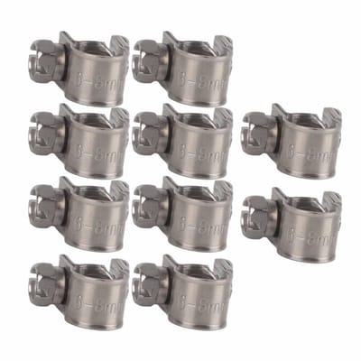 Dailygoods- Pijpklemmen Assortiment - Slangklemmen RVS - Verstelbare Klemmen - 10 Stuks - Geschikt voor Slangen - Roestvrij Staal