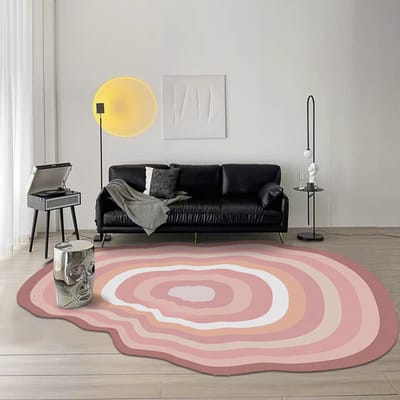 Nordic Licht Luxe Tapijt voor Woonkamer Modern Eenvoudige Stijl Slaapkamer Decor Onregelmatig Vormig Kleed Huis Groot Oppervlak Zachte Vloermat 80*120cm