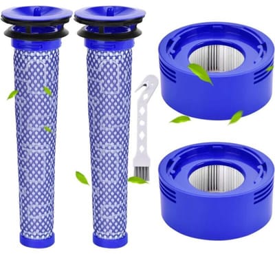 2-delige HEPA Filterset (Prefilter + Motorfilter) Geschikt voor Dyson V7, V8 Animal Plus/Extra/Absolute/Fluffy, Draadloze Stofzuigers, Met Reinigingsborstel