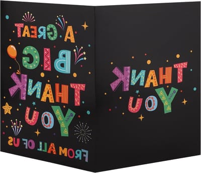 Grote Bedankkaart van 40x27cm, Kleurrijke Jumbo Bedankkaarten met Envelop voor Docent, Baas of Medewerker