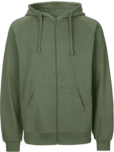 Fairtrade Men's Zip Hoodie met capuchon Military - S