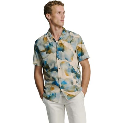 No Excess Shirt Short Sleeve Revers Collar Allover Printed With Linen  Größe: XL | Casual hemden Outlet | Herren | Weiß
