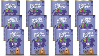 Edgard & Cooper Blik Beef Adult - Hondenvoer - 12 x Rund Rode Biet Broccoli 400 g Graanvrij