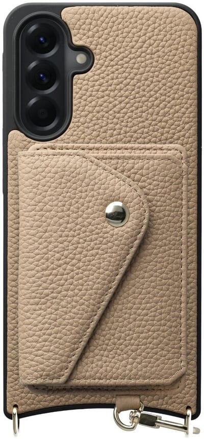 AVY Leren Hoesje Geschikt voor Samsung Galaxy A56 | Met Magnetische Kaarthouder | Compatibel met MagSafe | Leather Case met Wallet | Beige