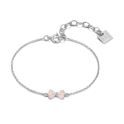 Twice As Nice Armband in zilver, strikje met zirkonia Zilverkleurig 13cm+3cm