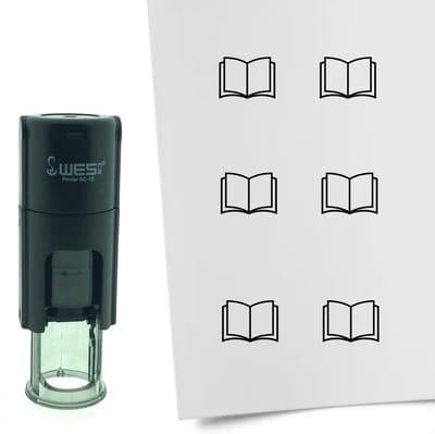 CombiCraft Stempel Open boek 10mm rond - Zwarte inkt