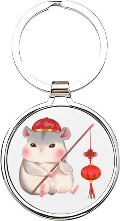 Akyol - muizen Sleutelhanger - Muis - dierenliefhebbers - knaagdier - huisdier - rat - hamster - witte muis - dieren sleutelhanger - cadeau voor dierenliefhebbers - mouse - knaagdieren - 4 x 7,5 CM