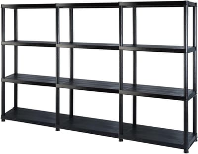 Opbergrek - Rekken en planken - Woonruimte opruimen - 4 gelaagde planken - 183 x 30.5 x 130 cm - Zwart
