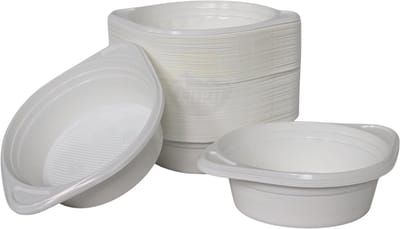 KURTT - 100x Plastic soepkom 500ml (stevig) - herbruikbare soepkommen met oortje ( europese norm EN12875-1 gecertificeerd) reusable soepbeker - 150x200x45mm