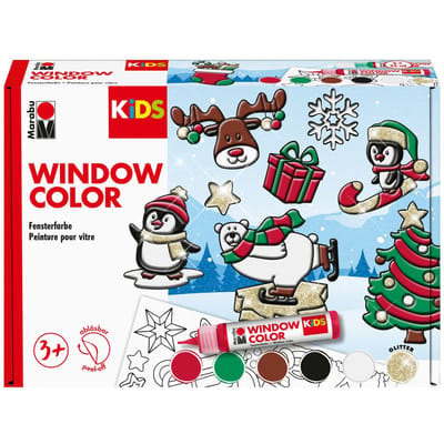 Marabu Window Color kerstset, 6 x 25 ml, assortiment kleuren