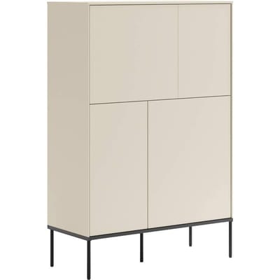Selsey Bellezo – Hoog dressoir met vier deuren, 95 cm, in crème