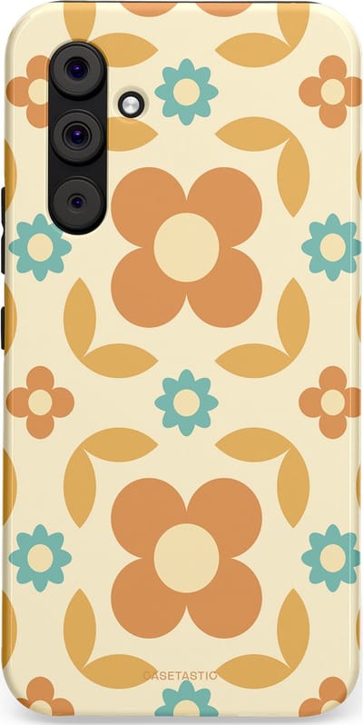 Casetastic hoesje geschikt voor Samsung Galaxy A54 (2023) 5G - Dubbellaagse bescherming - Retro verlangen - Fashion Case - Crème Perzik Goud