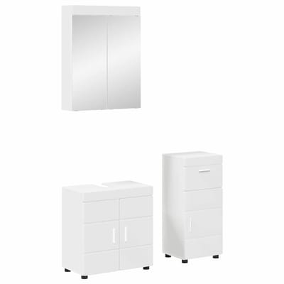 vidaXL - Badkamermeubel - Set - TULUM - 3 - st - Wit - 60 - x - 34 - x - 63 - cm - Bewerkt - hout