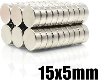 TLVX 10 stuks Erg Sterke Ronde Magneten 15x5mm / Ultra sterke magneten / Zinaps / Magneet Rond / Neodymium magneten / Magneetjes Deur / Kastdeuren / Koelkast / Whiteboard / School / Leren / Schoolbord / Papier vastzetten / Magnetische werking N52