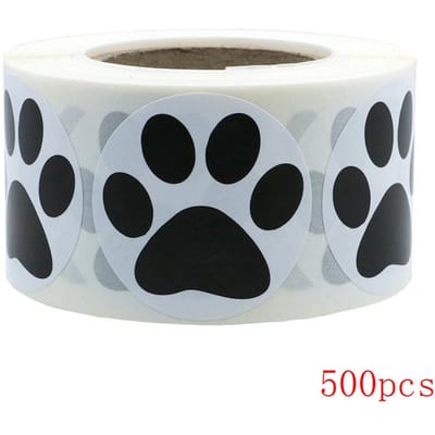 50-500 Stuks Zwarte Voetsporen Van Leuke Dieren Stickers 1 Inch Kerststickers Scrapbooking Verpakking Afdichtingslabels Kantoorbenodigdheden