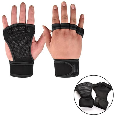 1 paar gewichtheftrainingshandschoenen voor mannen en vrouwen Fitnesssporten Bodybuilding Gymnastiek Gym Hand Pols Palmbeschermer Handschoenen L