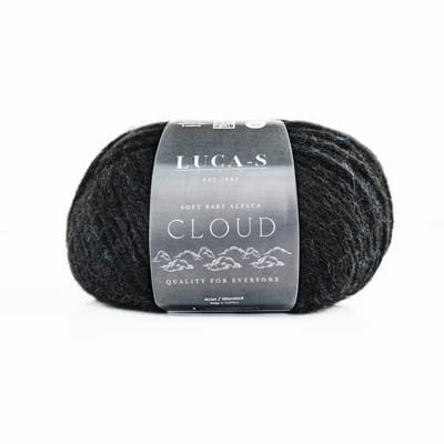 Brei-Haakgaren Luca-s – Soft Baby Alpaca Cloud (3) Zwart - bol van 50 gram