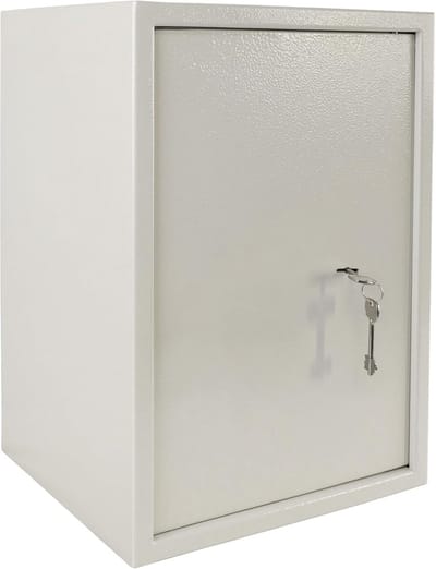 Meubelkluis - Geldkoffer Koffer - Thuis Kantoor Hotel - Dubbelbaardslot Bevestigingsmateriaal - 35x31x50 cm - Zilver