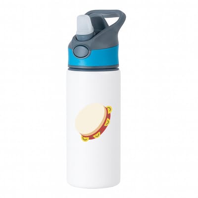 Hacebo® - Tamboerijn waterfles met rietje blauw - Drum - Tamboerijn spelers - Muzikant - slaginstrument - trommel - water fles - 650ML