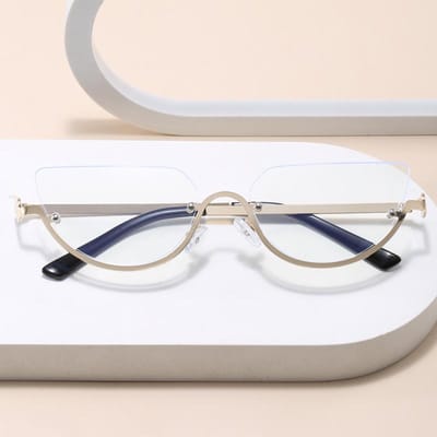Lunettes de soleil femme style euro-américain œil de chat semi-cerclées protection UV conduite randonnée extérieur teintes mode