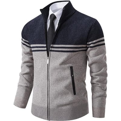 Jas met opstaande kraag Modieus heren herfst- en winter nieuw verdikt warm los business casual vest herenjas XL black