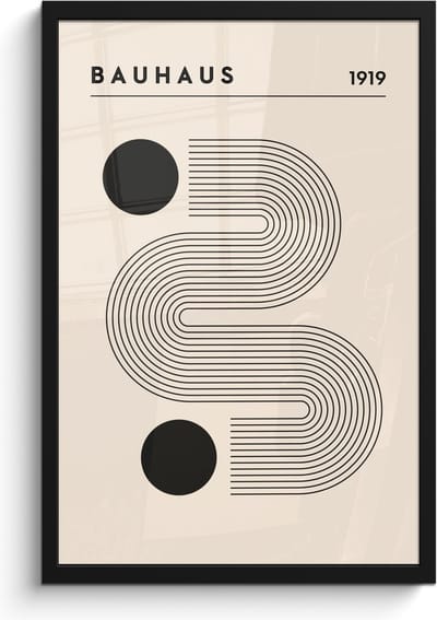 Poster in lijst - Fotolijst 40x60 cm - Posters - Bauhaus - Abstract - Kunst - Vintage - Art - Posterlijst zwart - Decoratie - Wanddecoratie woonkamer - Muurdecoratie slaapkamer