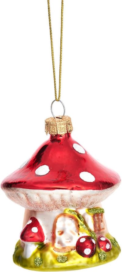 Paddenstoel kabouterhuisje kerstbal - Sass & Belle